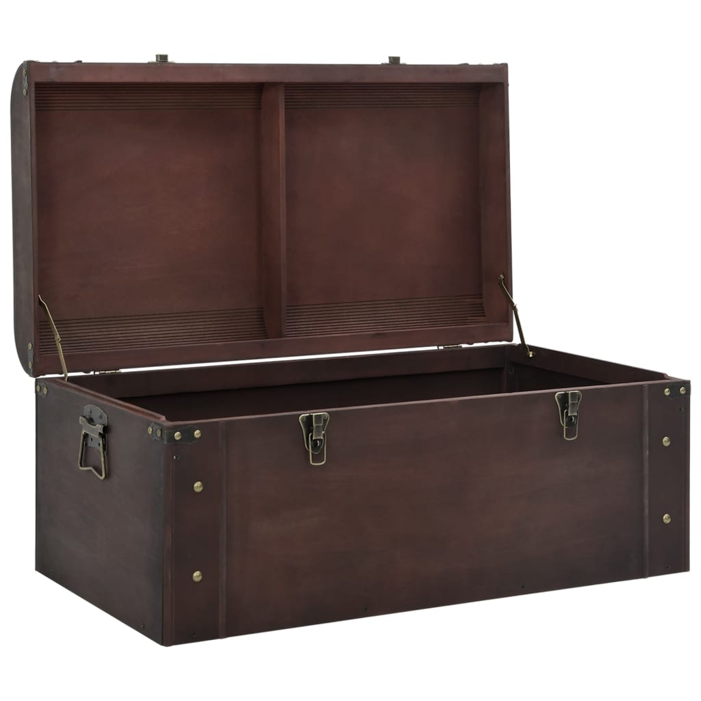 Treasure Chest with Latches Dark Brown 79,5x39,5x39,5 cm Plywood