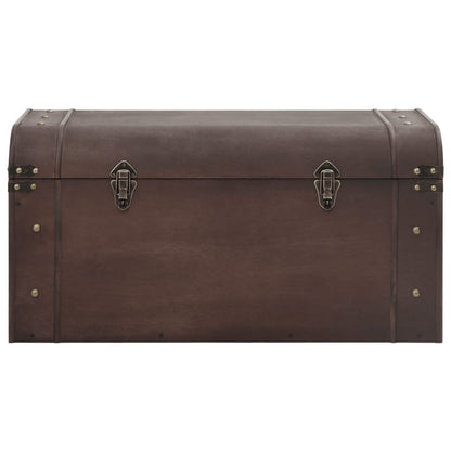 Treasure Chest with Latches Dark Brown 79,5x39,5x39,5 cm Plywood