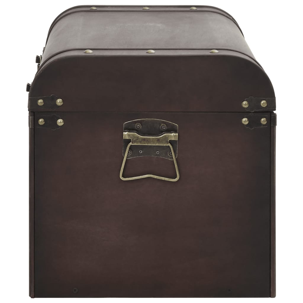 Treasure Chest with Latches Dark Brown 79,5x39,5x39,5 cm Plywood