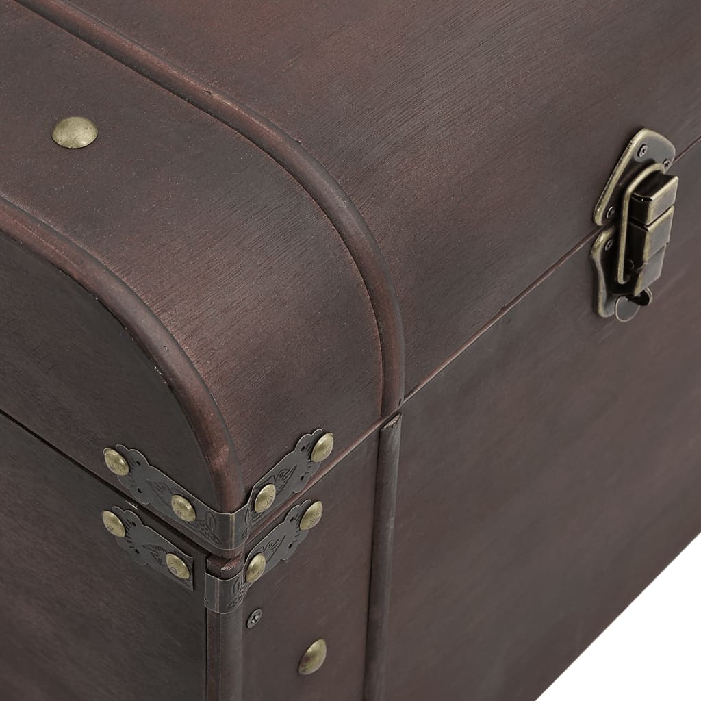 Treasure Chest with Latches Dark Brown 79,5x39,5x39,5 cm Plywood