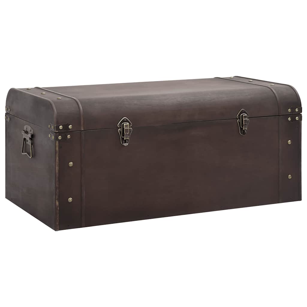 Treasure Chest with Latches Dark Brown 90x50x39,5 cm Plywood