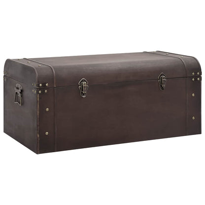 Treasure Chest with Latches Dark Brown 90x50x39,5 cm Plywood