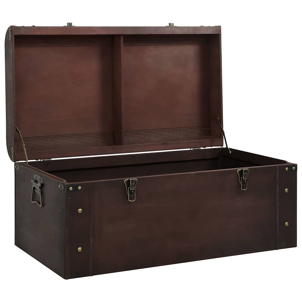 Treasure Chest with Latches Dark Brown 90x50x39,5 cm Plywood