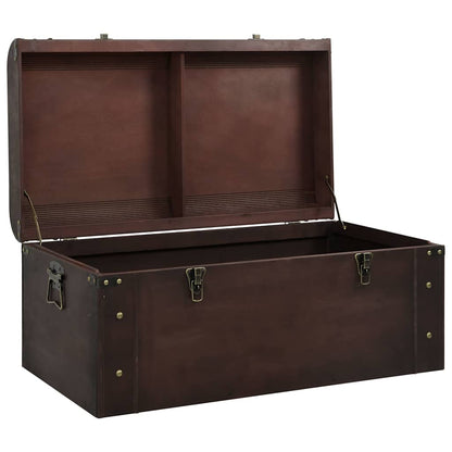 Treasure Chest with Latches Dark Brown 90x50x39,5 cm Plywood