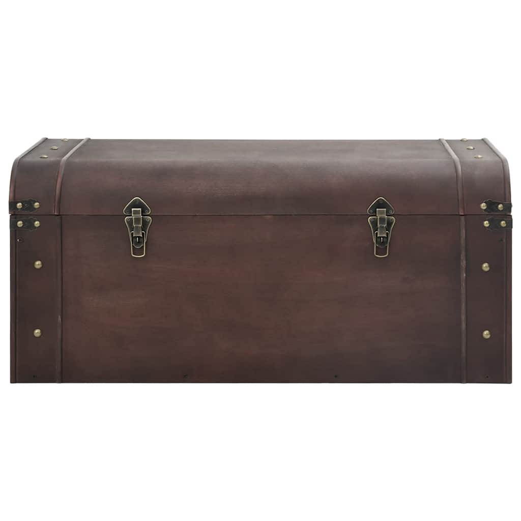 Treasure Chest with Latches Dark Brown 90x50x39,5 cm Plywood
