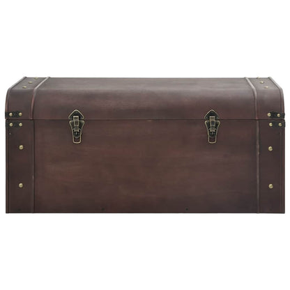 Treasure Chest with Latches Dark Brown 90x50x39,5 cm Plywood