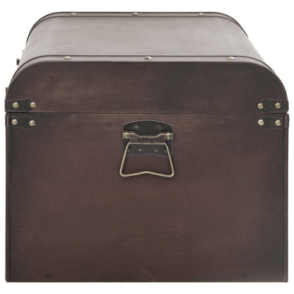 Treasure Chest with Latches Dark Brown 90x50x39,5 cm Plywood