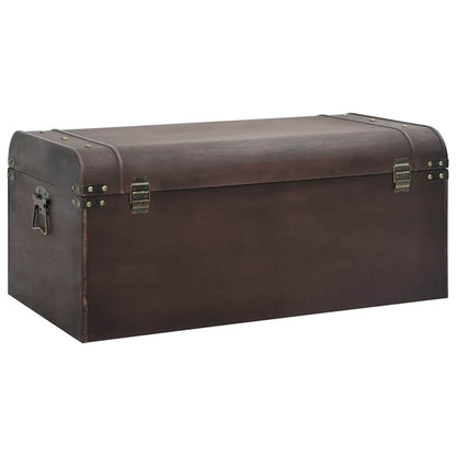 Treasure Chest with Latches Dark Brown 90x50x39,5 cm Plywood