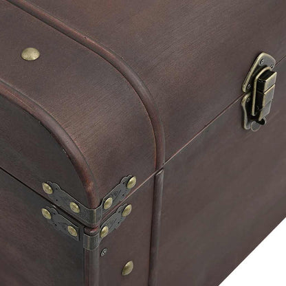 Treasure Chest with Latches Dark Brown 90x50x39,5 cm Plywood