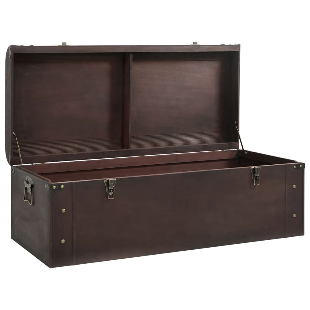 Treasure Chest with Latches Dark Brown 110x50x39,5 cm Plywood