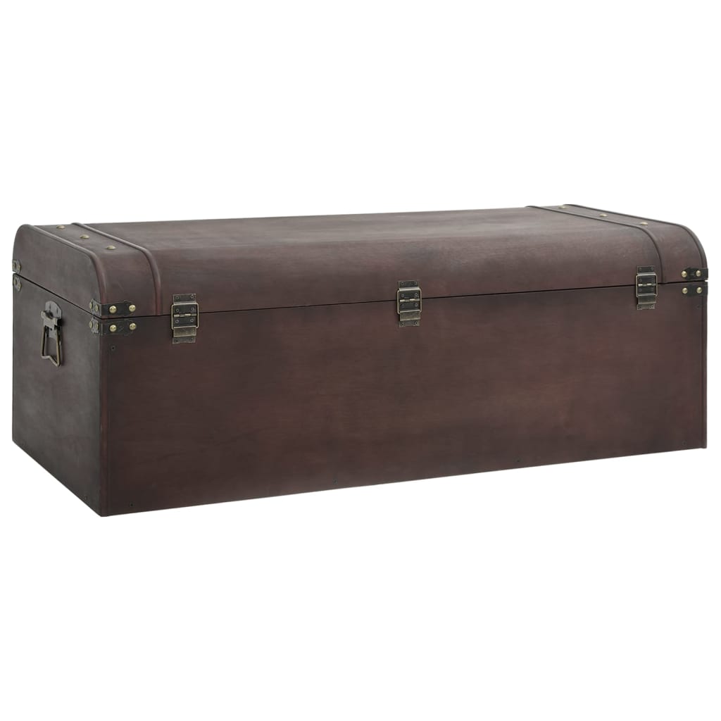 Treasure Chest with Latches Dark Brown 110x50x39,5 cm Plywood