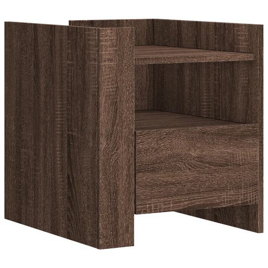 Bedside Cabinet Brown Oak 45x50x50 cm Engineered Wood