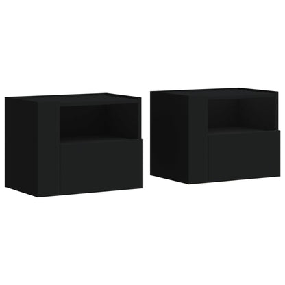 Wall-mounted Bedside Cabinets 2 pcs Black 45x30x35 cm