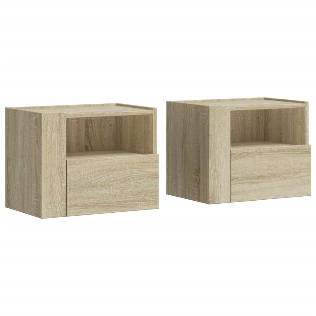 Wall-mounted Bedside Cabinets 2 pcs Sonoma Oak 45x30x35 cm