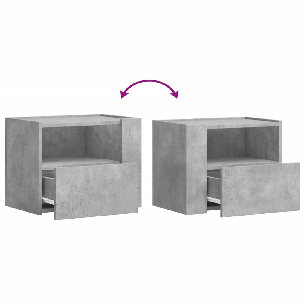 Wall-mounted Bedside Cabinet Concrete Grey 45x30x35 cm