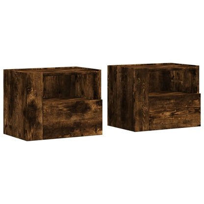 Wall-mounted Bedside Cabinets 2 pcs Smoked Oak 45x30x35 cm