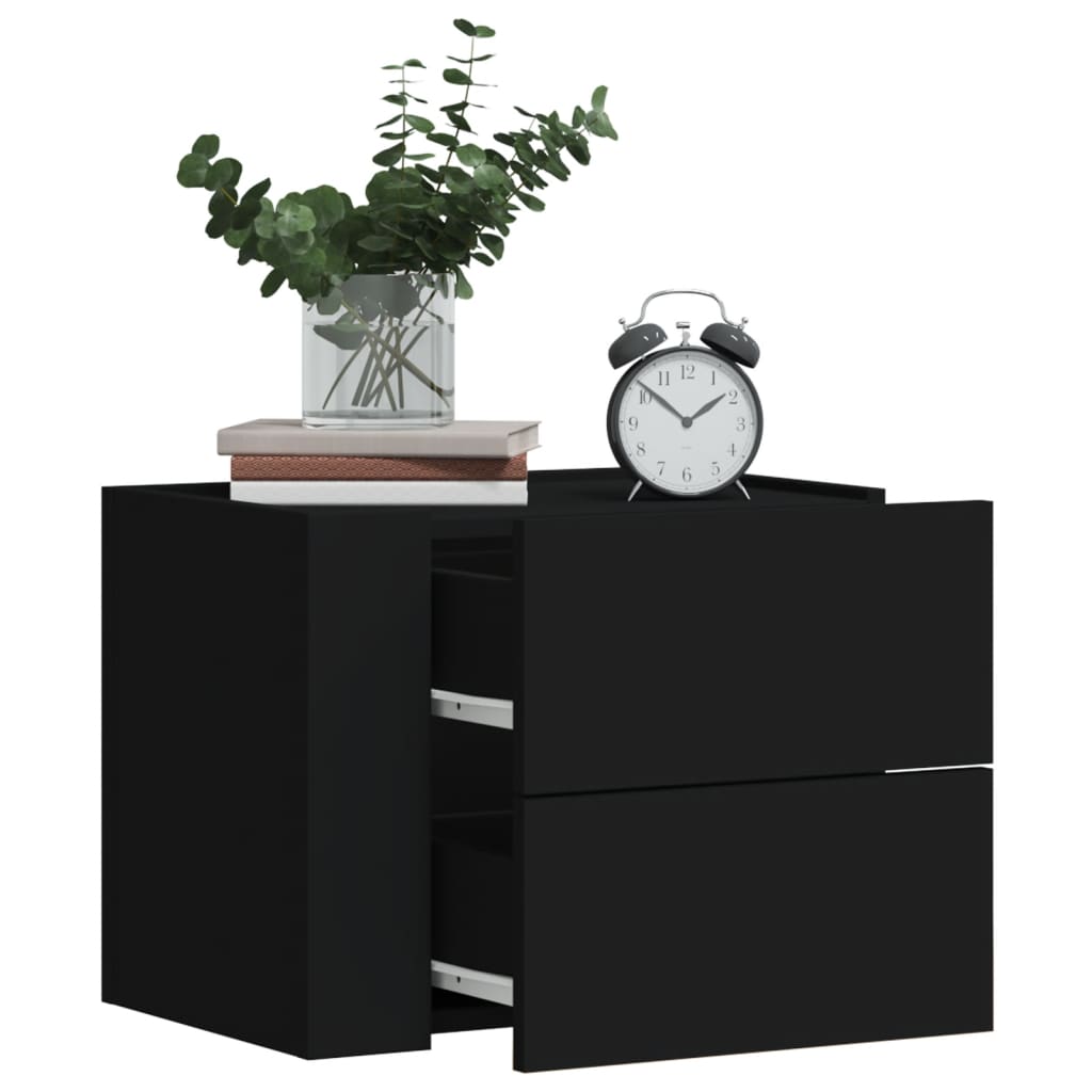 Wall-mounted Bedside Cabinet Black 45x30x35 cm