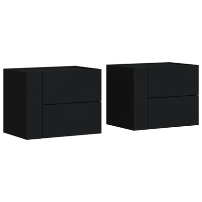 Wall-mounted Bedside Cabinets 2 pcs Black 45x30x35 cm