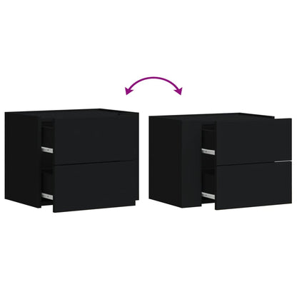 Wall-mounted Bedside Cabinets 2 pcs Black 45x30x35 cm