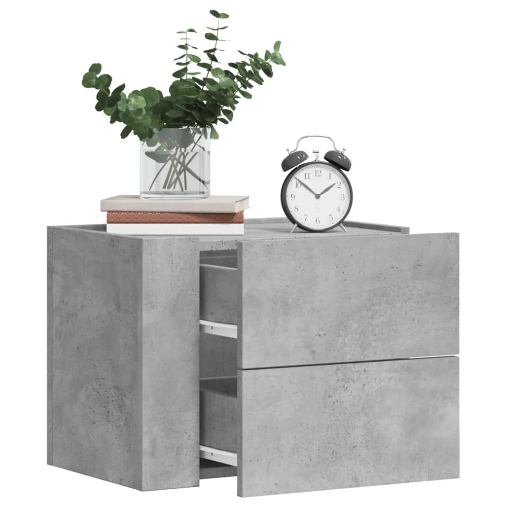 Wall-mounted Bedside Cabinet Concrete Grey 45x30x35 cm