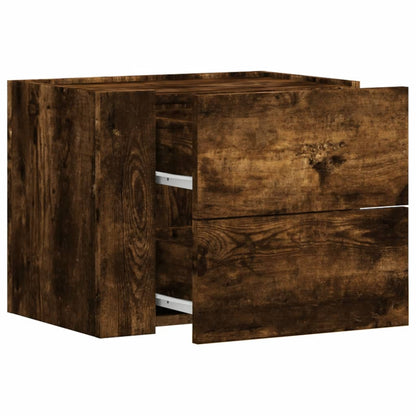 Wall-mounted Bedside Cabinet Smoked Oak 45x30x35 cm