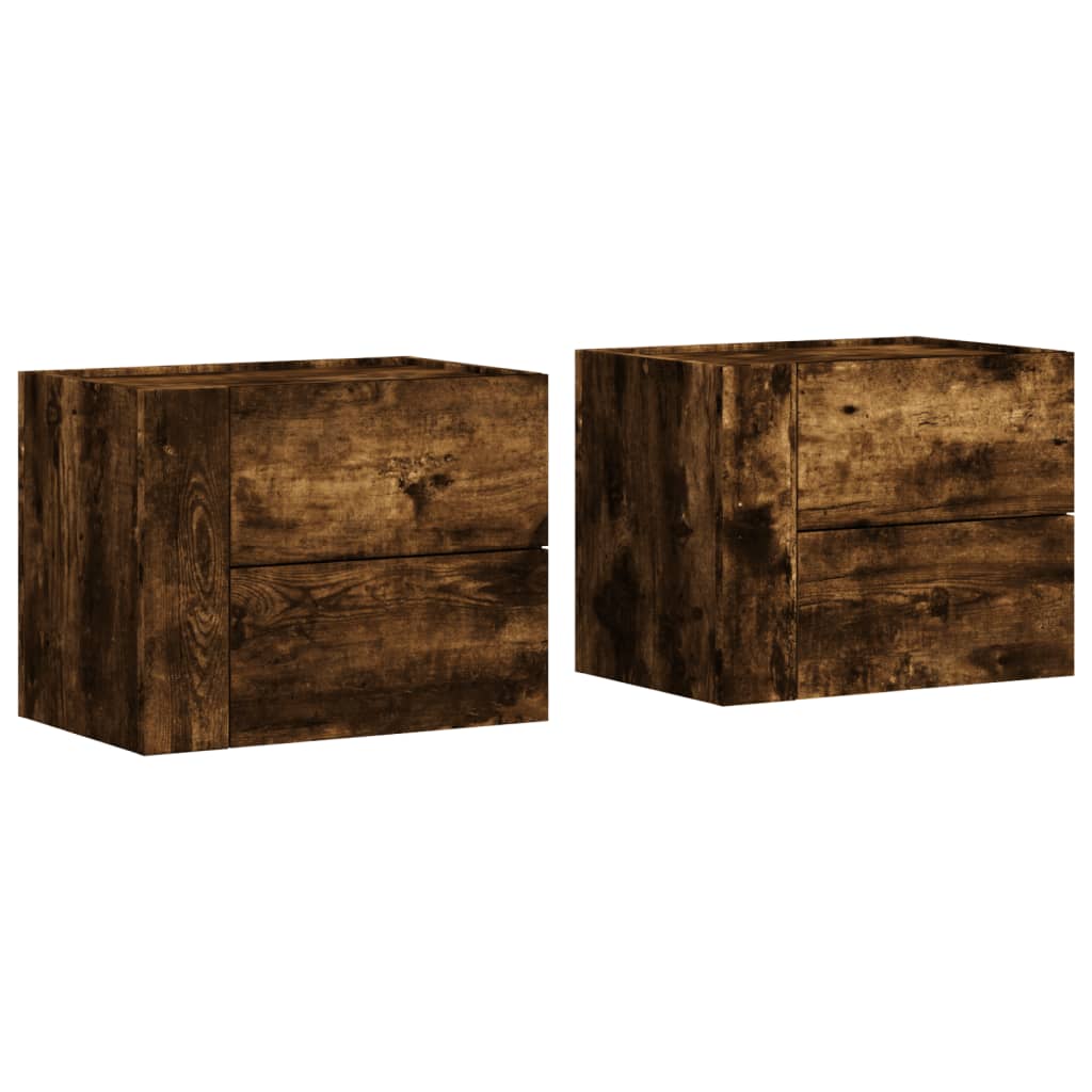 Wall-mounted Bedside Cabinets 2 pcs Smoked Oak 45x30x35 cm