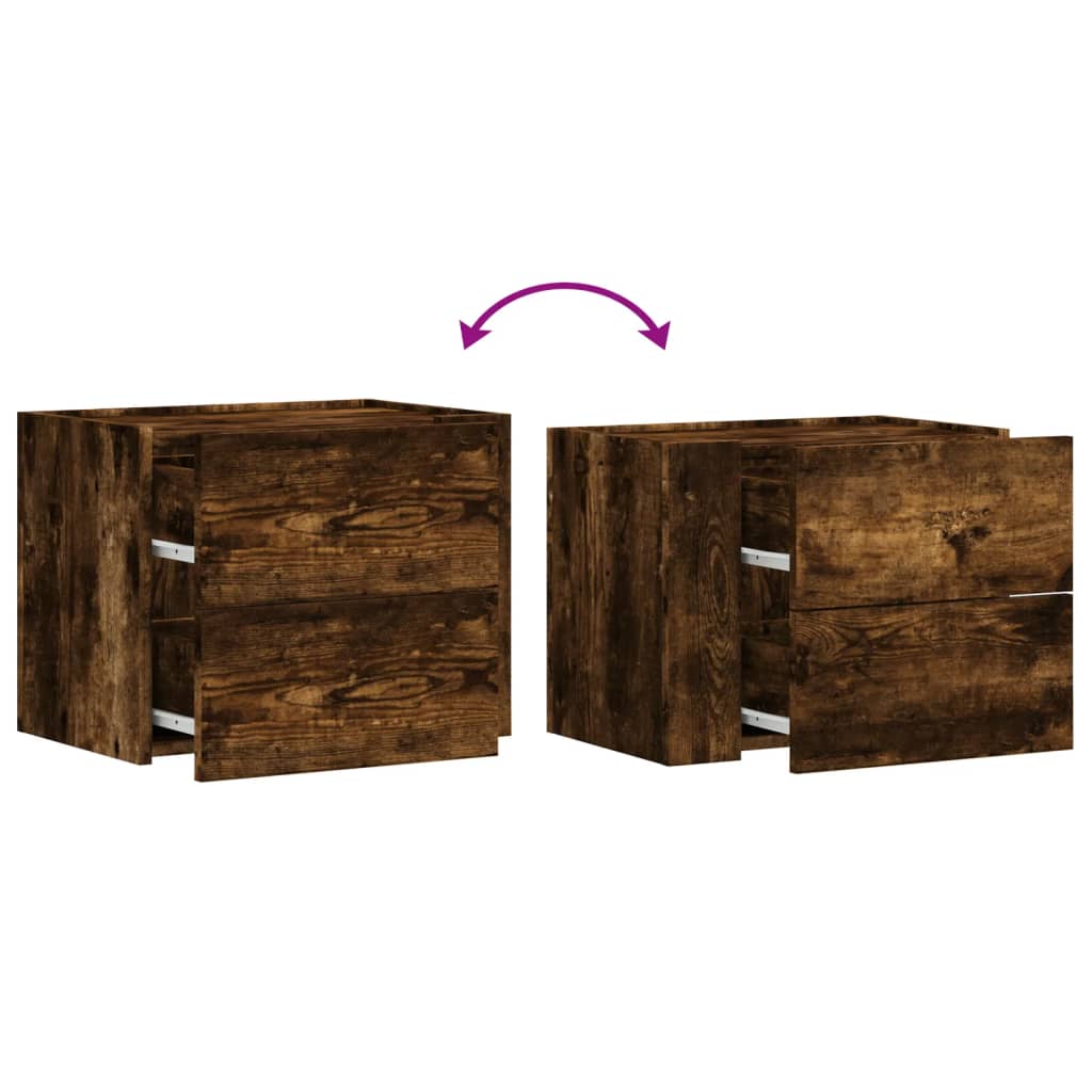 Wall-mounted Bedside Cabinets 2 pcs Smoked Oak 45x30x35 cm