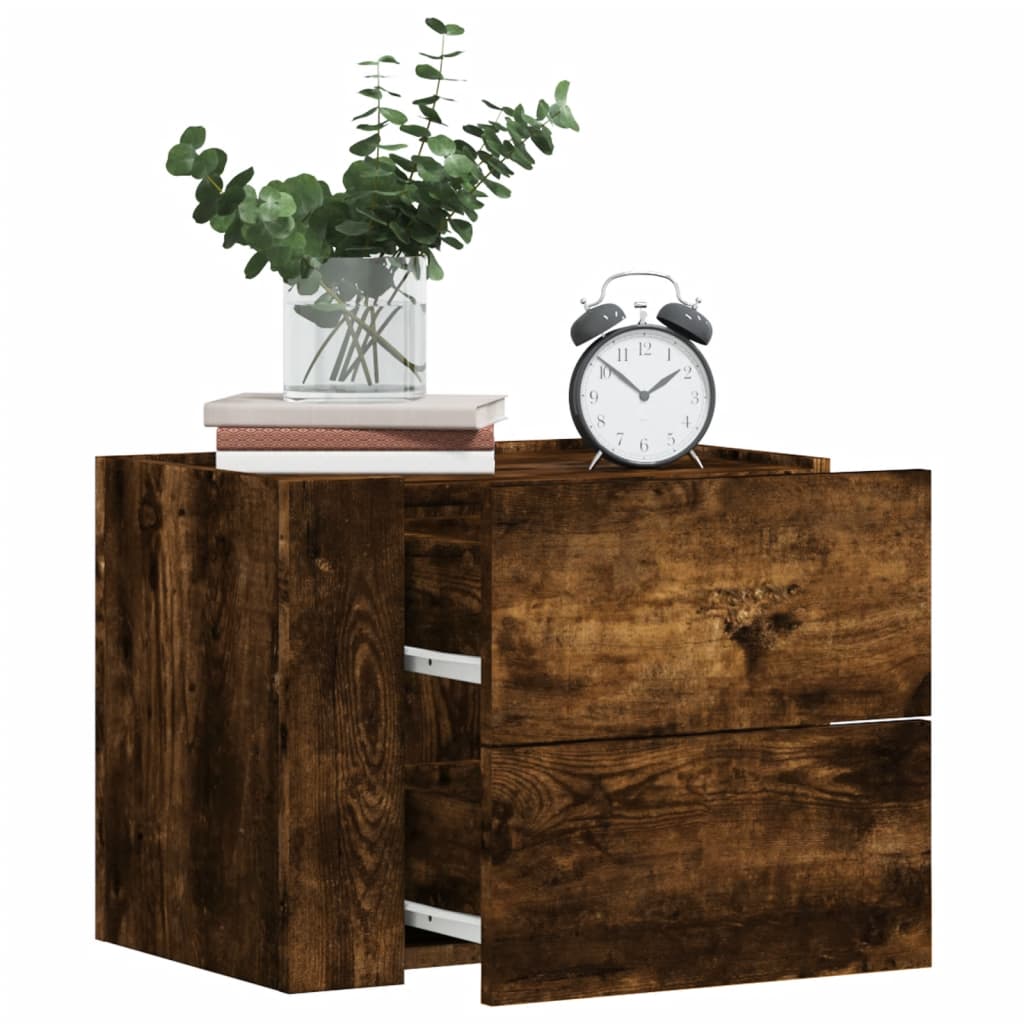 Wall-mounted Bedside Cabinets 2 pcs Smoked Oak 45x30x35 cm