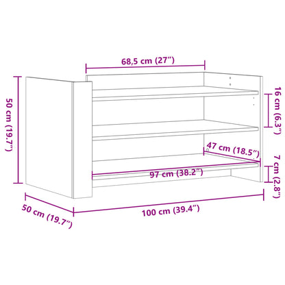 Coffee Table Grey Sonoma 100x50x50 cm Engineered Wood