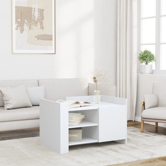 Coffee Table White 80x50x50 cm Engineered Wood