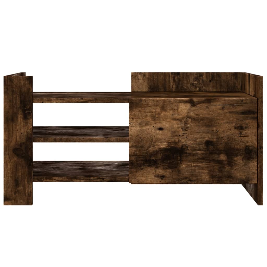 TV Cabinet Smoked Oak 80x35x40 cm Engineered Wood