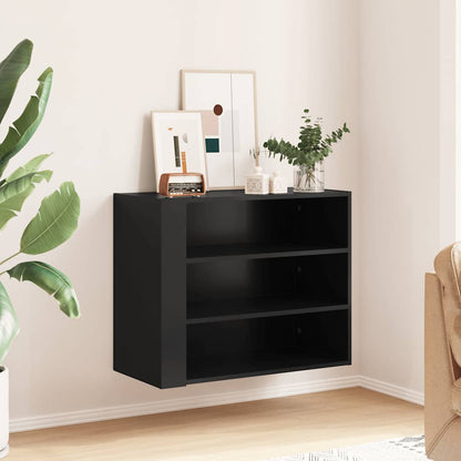 Wall Cabinet Black 75x35x60 cm Engineered Wood