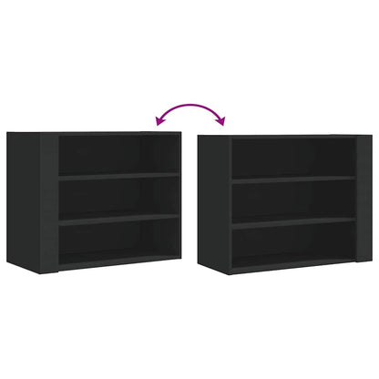 Wall Cabinet Black 75x35x60 cm Engineered Wood