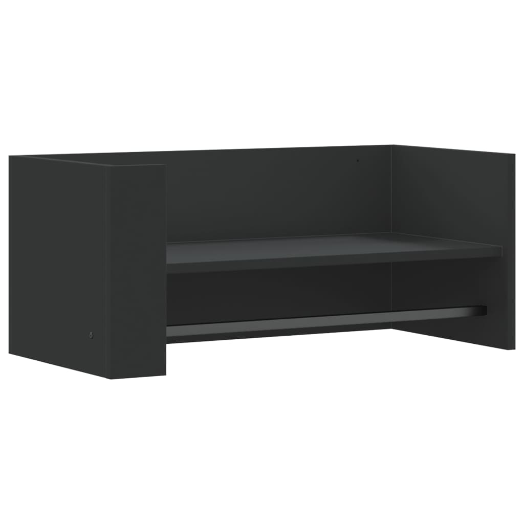 Wall Shelf Black 70.5x35x30.5 cm Engineered Wood