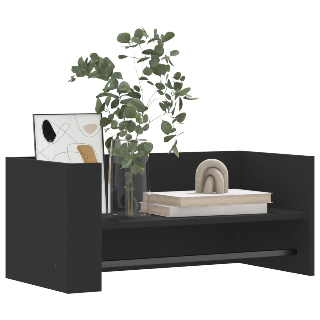 Wall Shelf Black 70.5x35x30.5 cm Engineered Wood