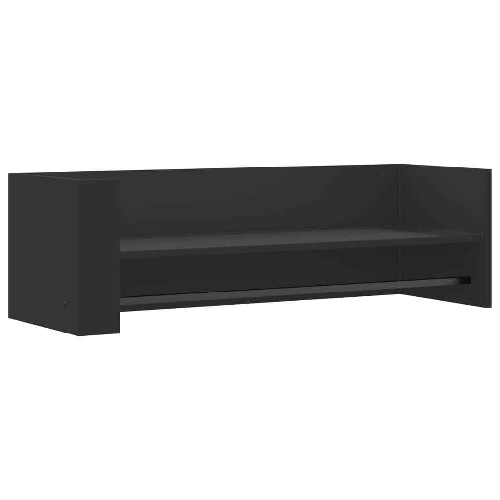 Wall Shelf Black 100x35x30.5 cm Engineered Wood