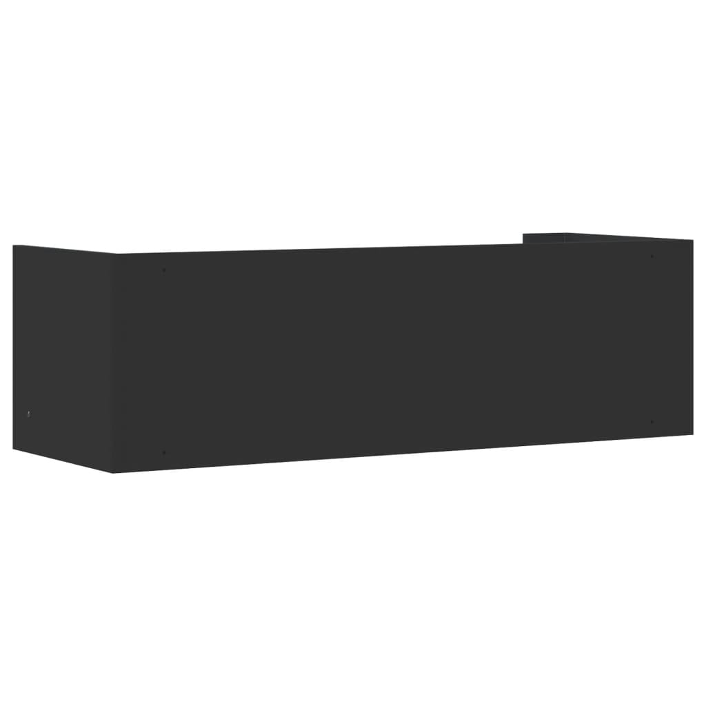 Wall Shelf Black 100x35x30.5 cm Engineered Wood