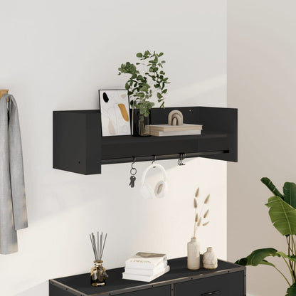 Wall Shelf Black 100x35x30.5 cm Engineered Wood