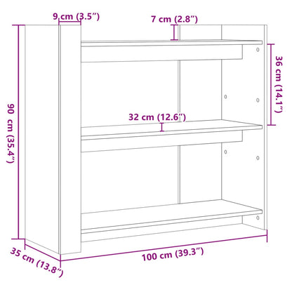 Console Table Brown Oak 100x35x90 cm Engineered Wood