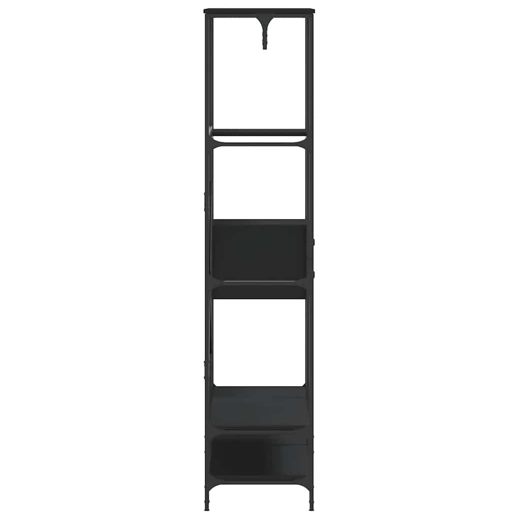 Clothes Rack with Shelves Black Engineered Wood
