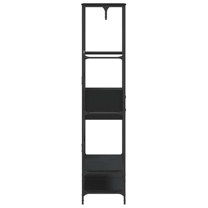Clothes Rack with Shelves Black Engineered Wood