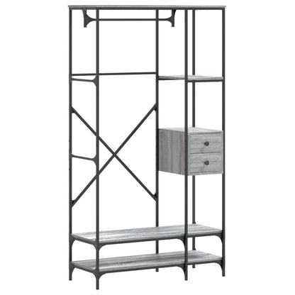 Clothes Rack with Shelves Grey Sonoma Engineered Wood