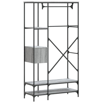 Clothes Rack with Shelves Grey Sonoma Engineered Wood