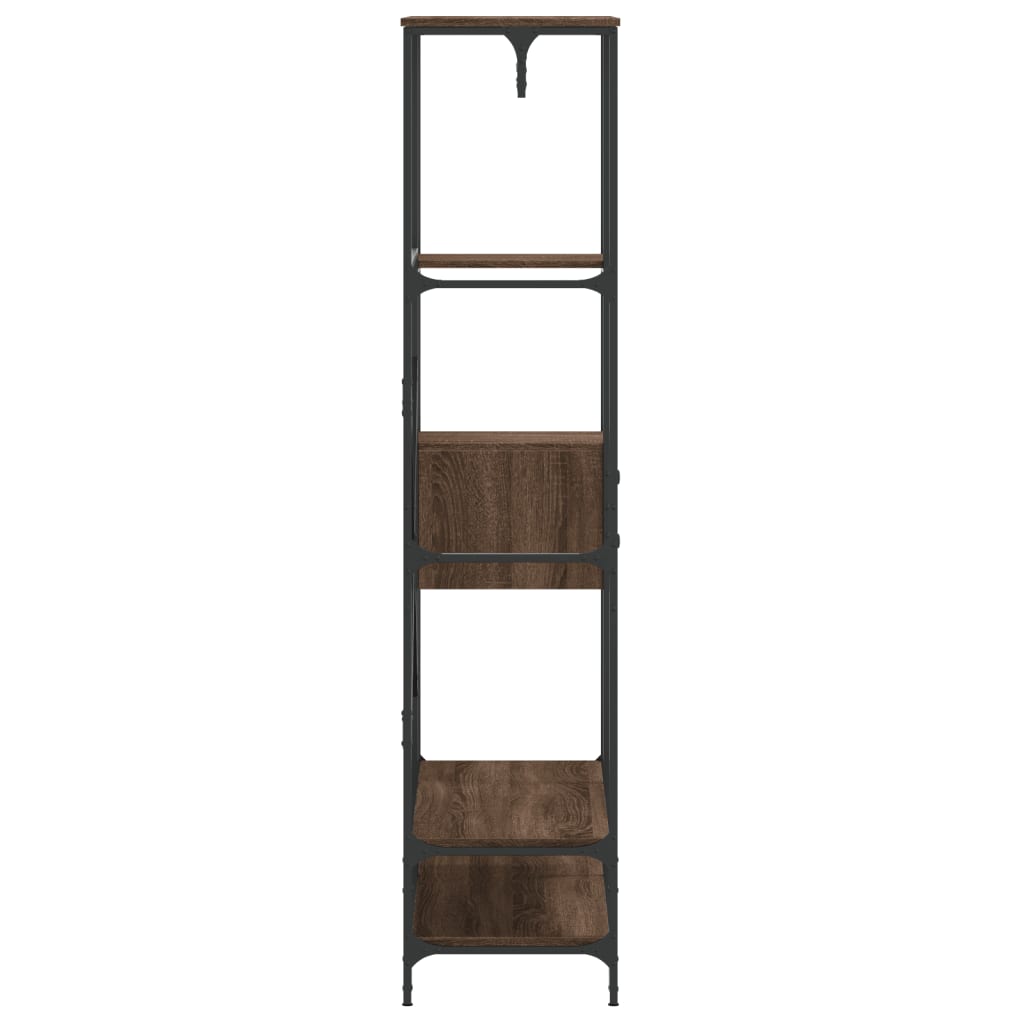 Clothes Rack with Shelves Brown Oak Engineered Wood