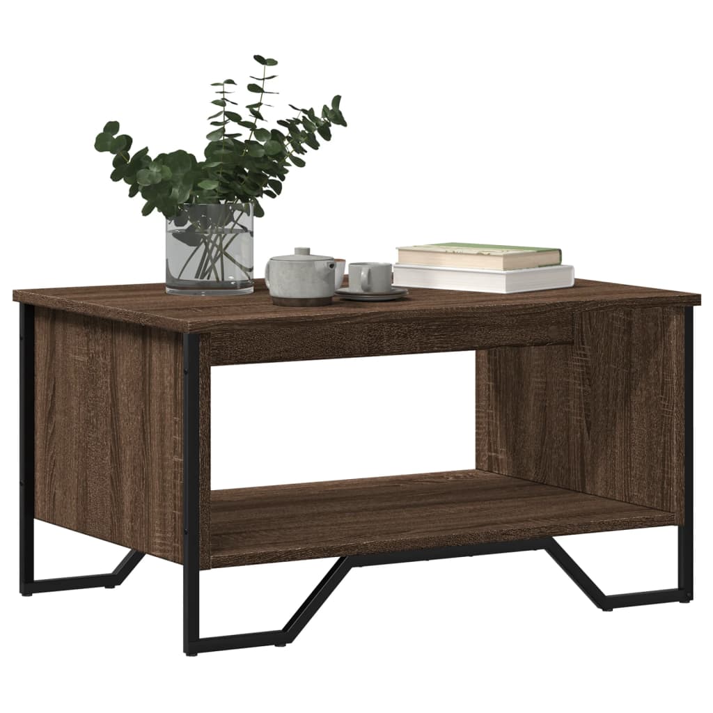 Coffee Table Brown Oak 75x51x40 cm Engineered Wood