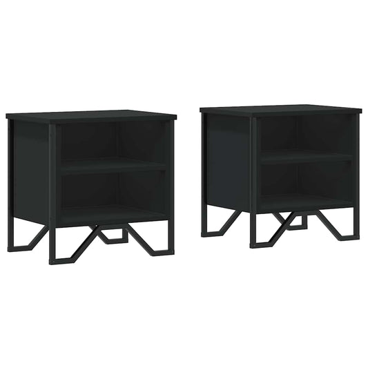 Bedside Cabinet Black 2 pcs 40x30x40 cm Engineered Wood