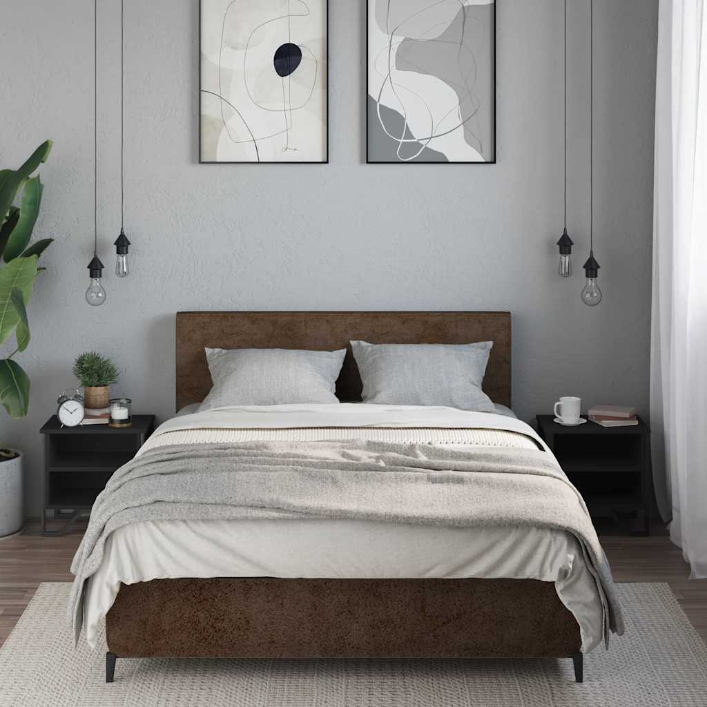 Bedside Cabinet Black 2 pcs 40x30x40 cm Engineered Wood
