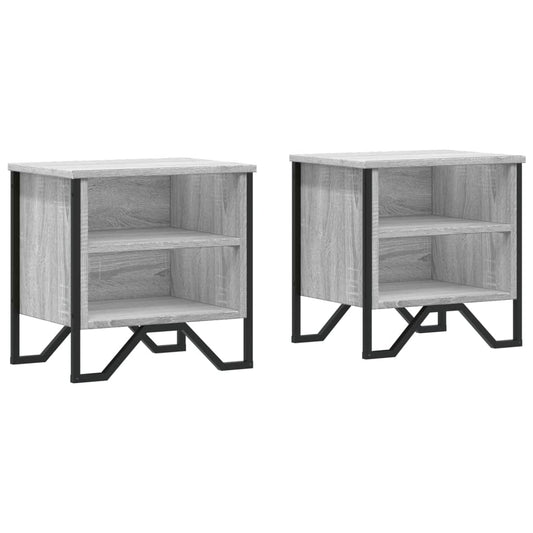 Bedside Cabinet Grey Sonoma 2 pcs 40x30x40 cm Engineered Wood