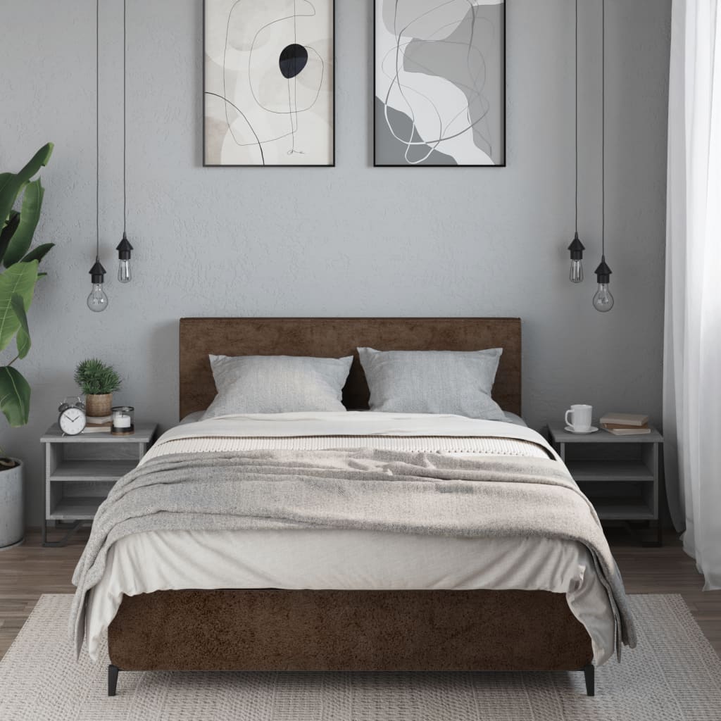 Bedside Cabinet Grey Sonoma 2 pcs 40x30x40 cm Engineered Wood