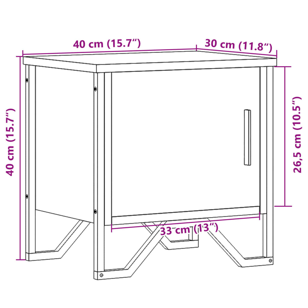 Bedside Cabinets 2 pcs Sonoma Oak 40x30x40 cm Engineered Wood